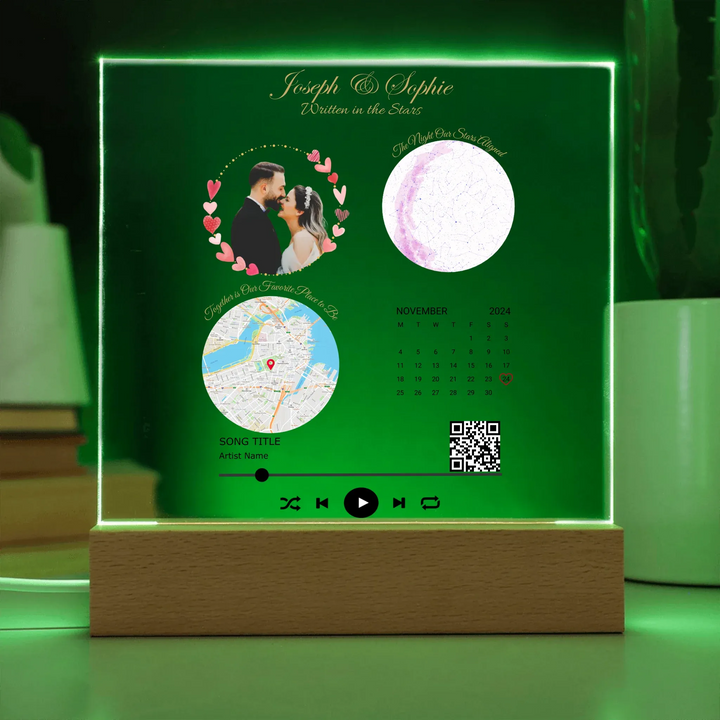 Acrylic Square with LED Base 7