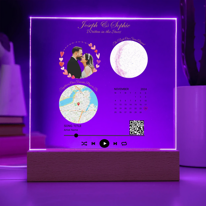 Acrylic Square with LED Base 8