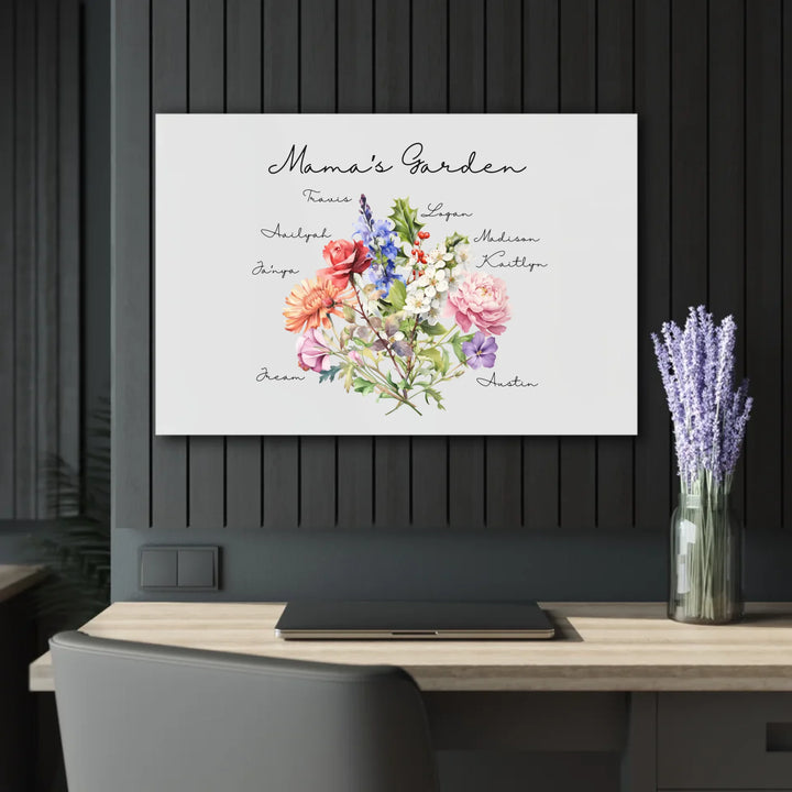 Custom-Watercolor-Birth-Month-Flower-Bouquet-wall-art-acrylic-print-on-wall-artfulane