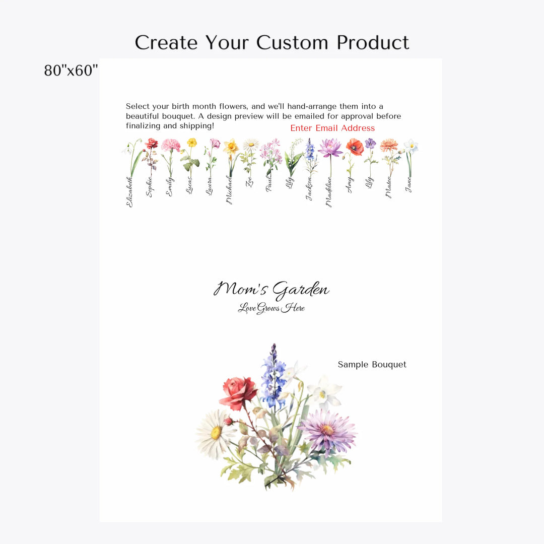 Create-Your-Custom-Watercolor-Birth-Month-Flower-bouquet-velveteen-Blanket-artfulane