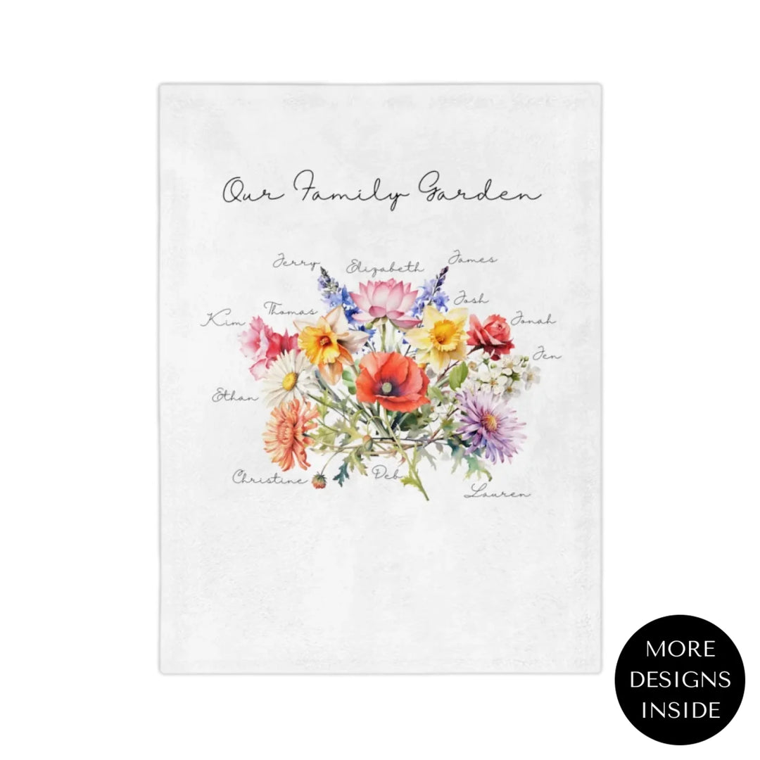 Custom-Watercolor-Birth-Month-Flower-bouquet-Blanket-artfulane
