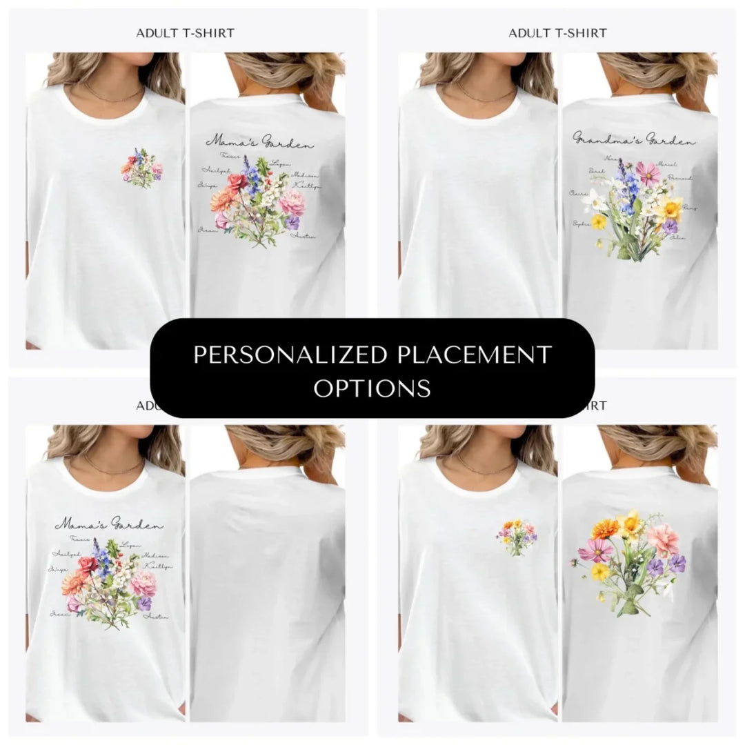 Birth-Month-Flower-Bouquet-custom-adult-t-shirt-design-placement-front-back-pocket-artfulane
