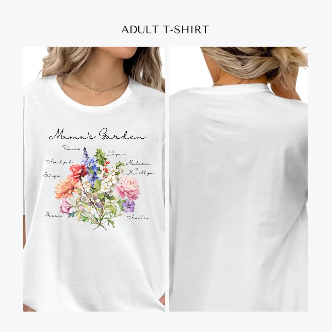 Birth-Month-Flower-Bouquet-personalized-women-unisex-adult-t-shirt-artfulane