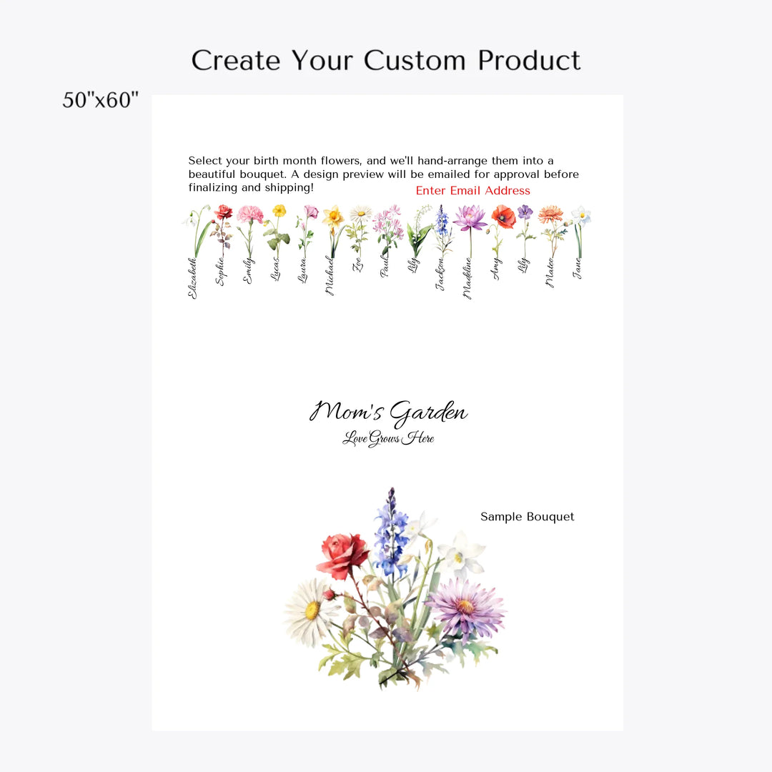 create-your-Custom-Watercolor-Birth-Month-Flower-bouquet-sherpa-Blanket-50x60-artfulane