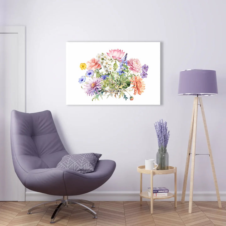 Custom-Watercolor-Birth-Month-Flower-Bouquet-wall-art-acrylic-floating-print-on-wall-artfulane