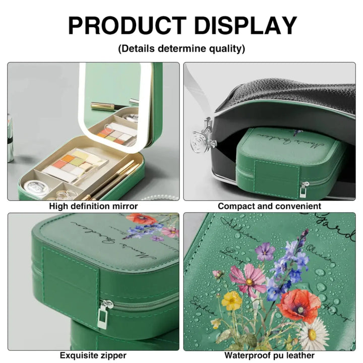 Custom-Birth-Month-Flower-Bouquet-LED-Make-Up-Box-display-artfulane