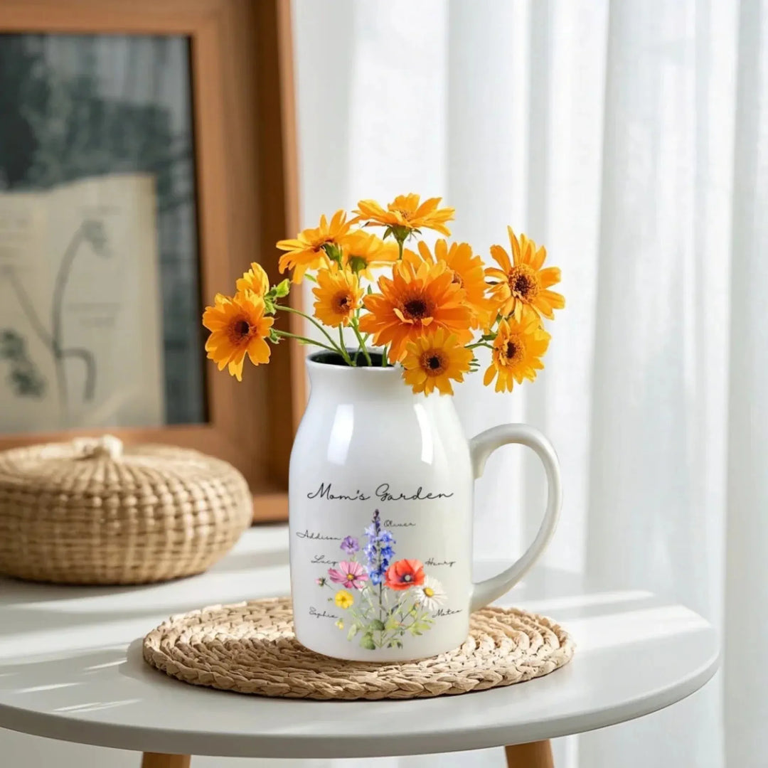 Custom-Birth-Month-Flower-Bouquet-Ceramic-Flower-Vase-usage-artfulane