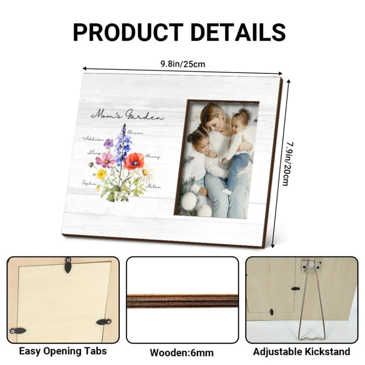 Custom-Birth-Flower-Bouquet-Wooden-Tabletop-Picture-Frame-size-chart-artfulane