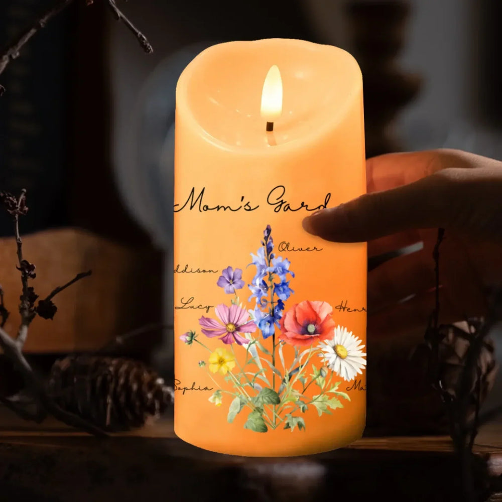 Custom-Birth-Flower-Bouquet-LED-Candle-usage-artfulane