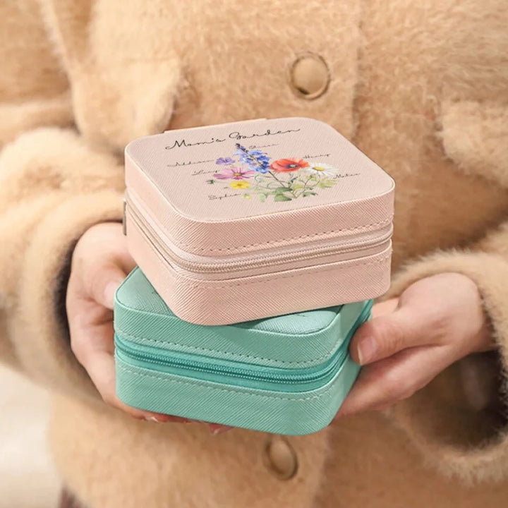 Custom-Birth-Month-Flower-Bouquet-Travel-Jewelry-Box-usage-artfulane