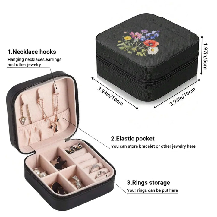 Custom-Birth-Month-Flower-Bouquet-Travel-Jewelry-Box-size-chart-artfulane