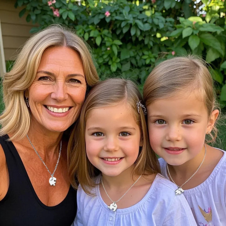 Custom-Engraved-Heart-Puzzle-Necklace-Set-on-female-models-artfulane