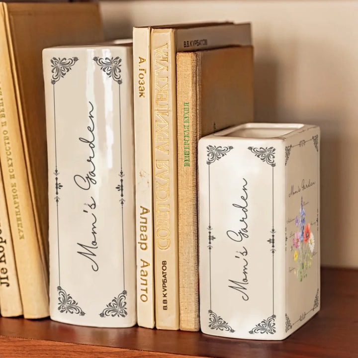Custom-Birth-Month-Flower-Bouquet-Ceramic-Book-Vase-usage-artfulane