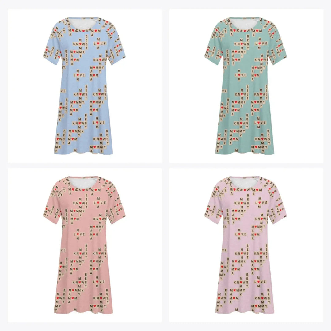 Women's-Nightgown-Mom-Knows-in-custom-background-colors-artfulane