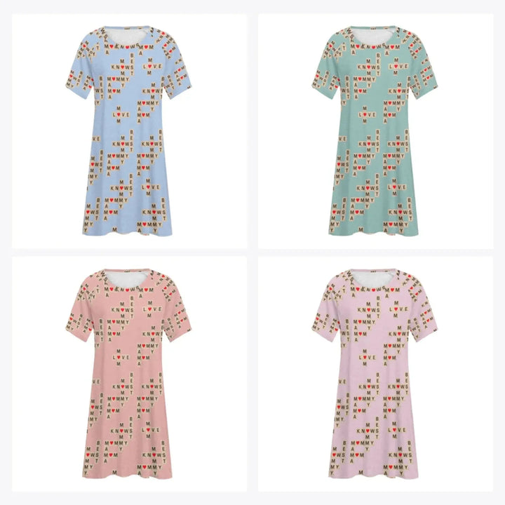 Women's-Nightgown-Mom-Knows-in-custom-background-colors-artfulane