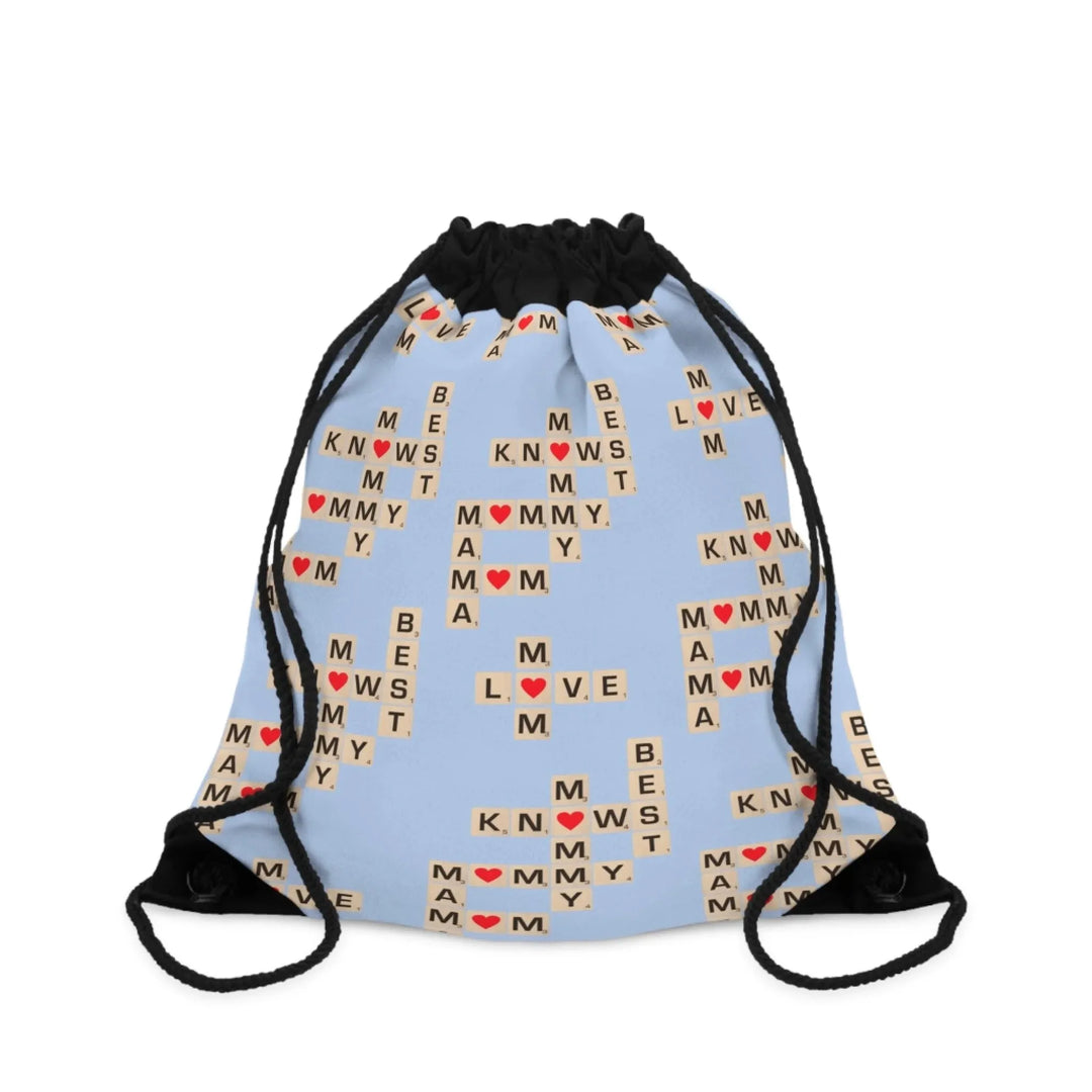 Custom-drawstring-bag-Mom-Knows-Best-front-artfulane