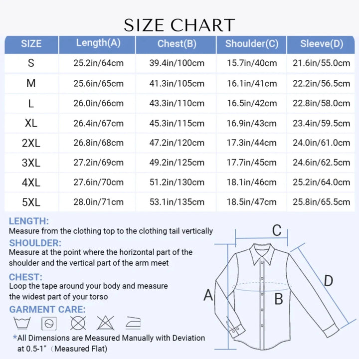 women's-linen-shirt-size-chart-Wildflowers-and-Botanicals-Watercolor-Florals-artfulane