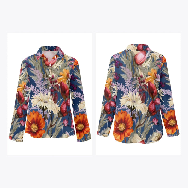 women's-linen-shirt-Boho-and-Natural-Wildflowers-and-Botanicals-Watercolor-Florals-artfulane