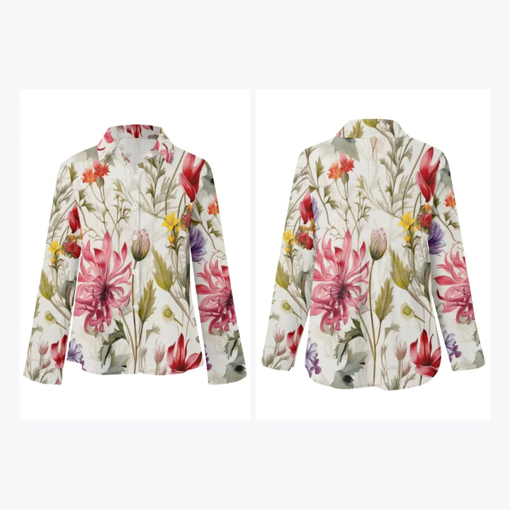 women's-linen-shirt-Boho-and-Natural-Wildflowers-and-Botanicals-Watercolor-Florals-artfulane