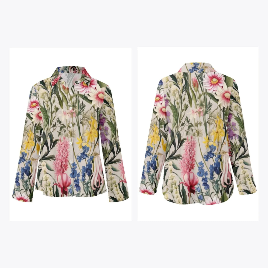 women's-linen-shirt-Boho-and-Natural-Wildflowers-and-Botanicals-Watercolor-Florals-artfulane