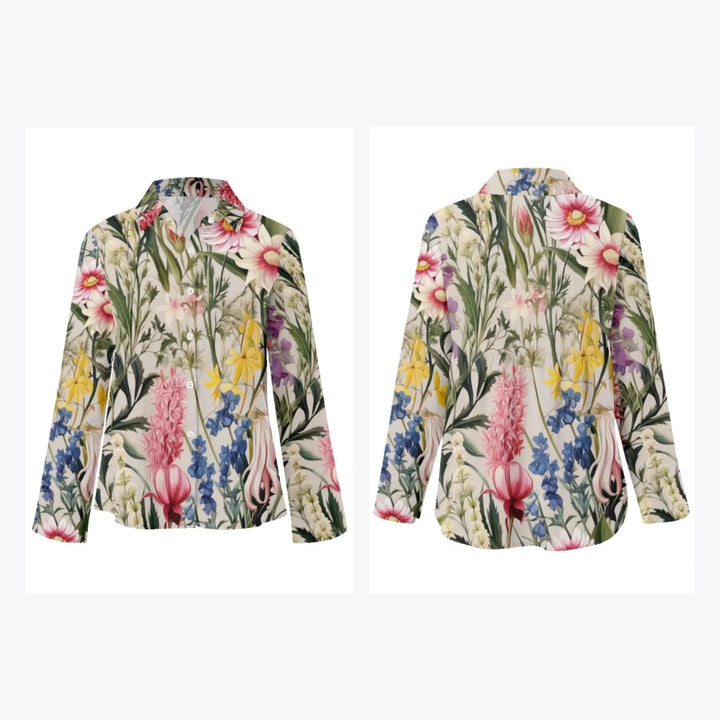 women's-linen-shirt-Boho-and-Natural-Wildflowers-and-Botanicals-Watercolor-Florals-artfulane