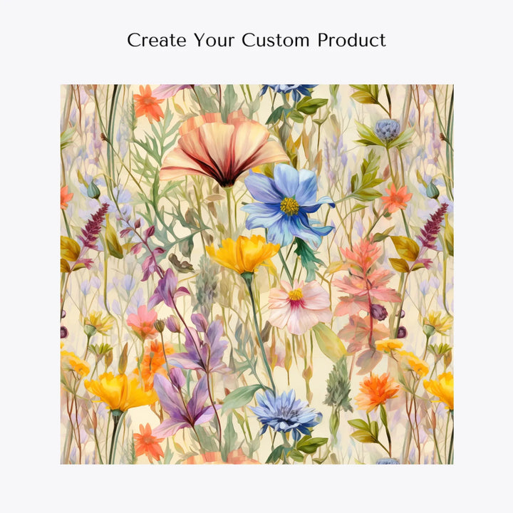 customize-and-create-your-own-women's-linen-shirt-boho-Wildflowers-and-Botanicals-Watercolor-Florals-artfulane