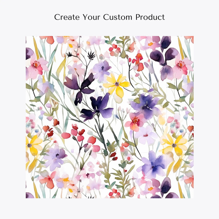 customize-and-create-your-own-women's-linen-shirt-floral-watercolor-loose-wildflowers-artfulane