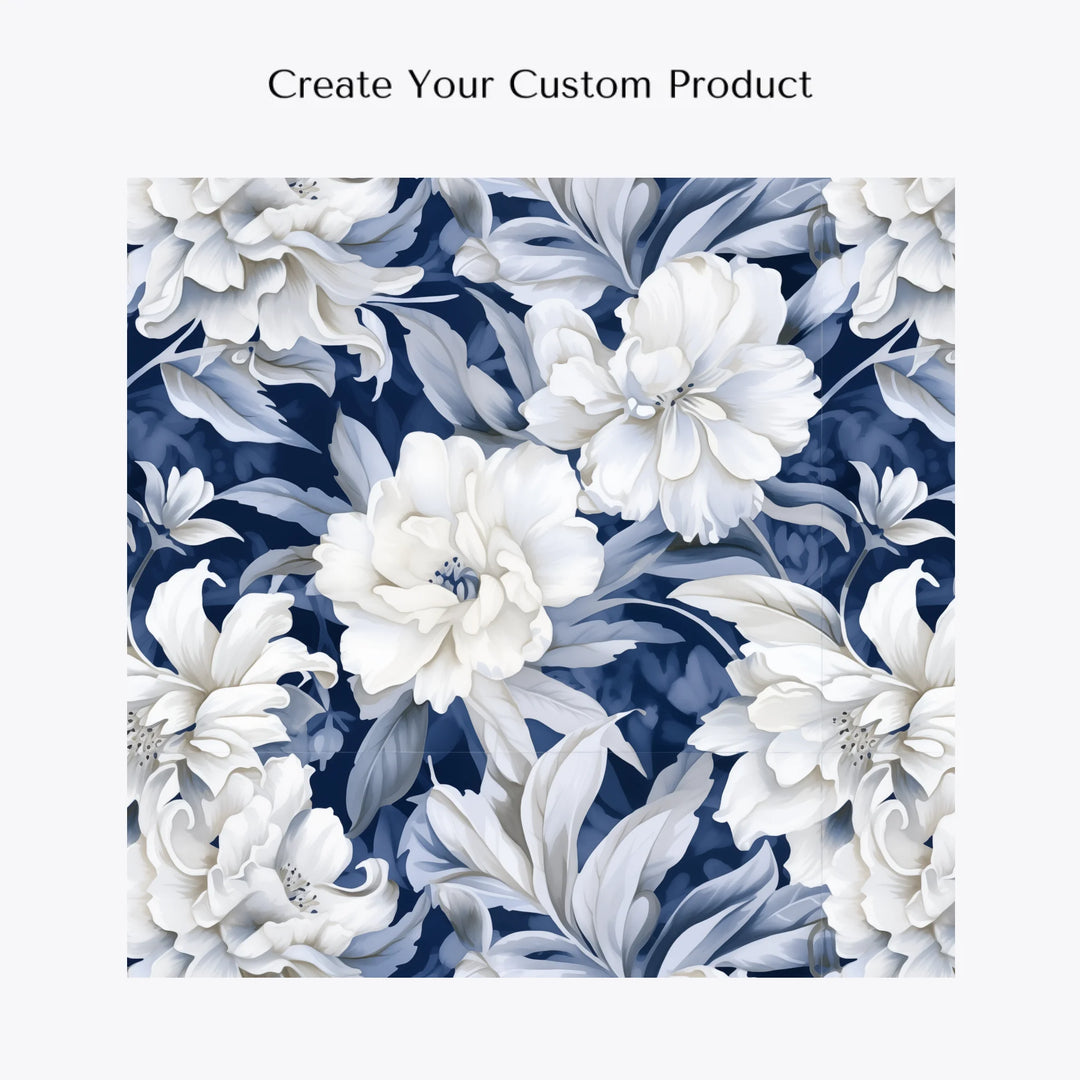 customize-and-create-your-own-women's-linen-shirt-floral-watercolor-monochromatic-wildflowers-artfulane