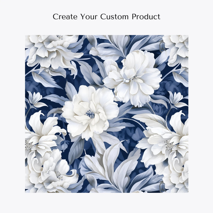 customize-and-create-your-own-women's-linen-shirt-floral-watercolor-monochromatic-wildflowers-artfulane
