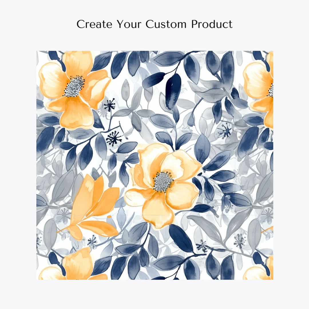 customize-and-create-your-own-women's-linen-shirt-floral-watercolor-monochromatic-wildflowers-artfulane