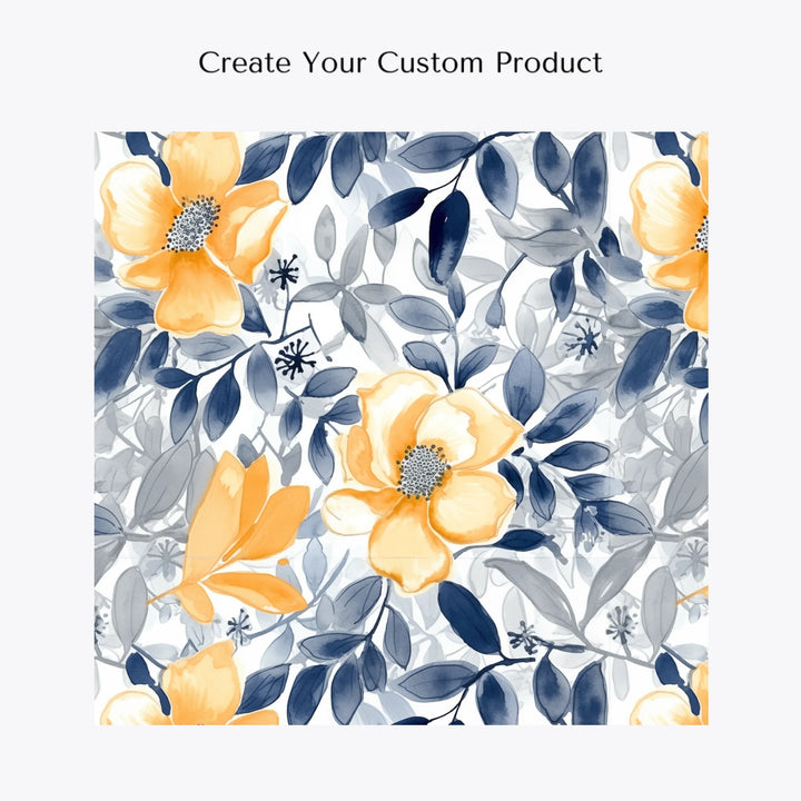 customize-and-create-your-own-women's-linen-shirt-floral-watercolor-monochromatic-wildflowers-artfulane