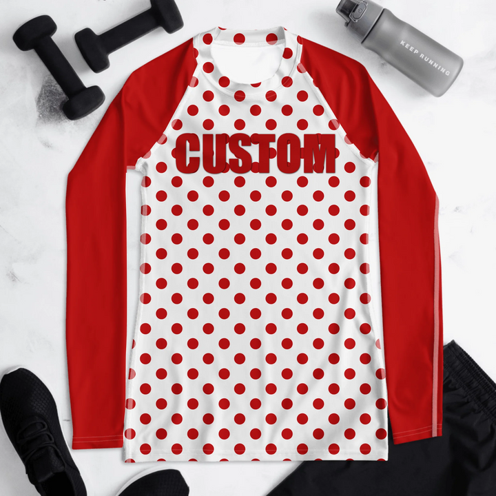 Custom Red Christmas Rash Guard - ART-RGD328