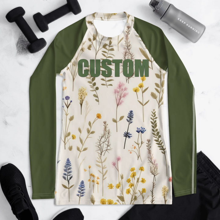 Custom Wildflowers Rash Guard - ART-RGD327