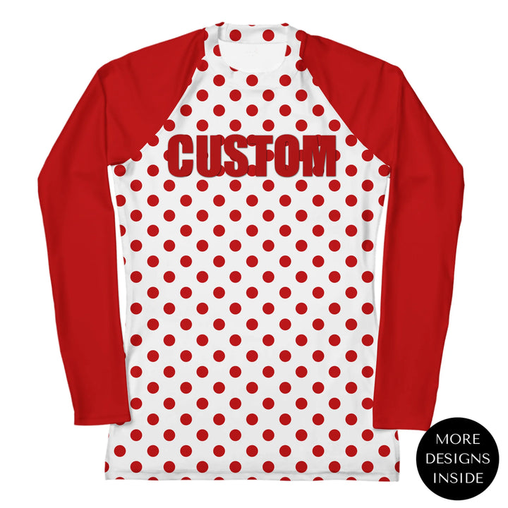Custom Red Christmas Rash Guard - ART-RGD328