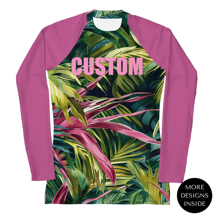 Custom Tropical Leaves Rash Guard - ART-RGD326
