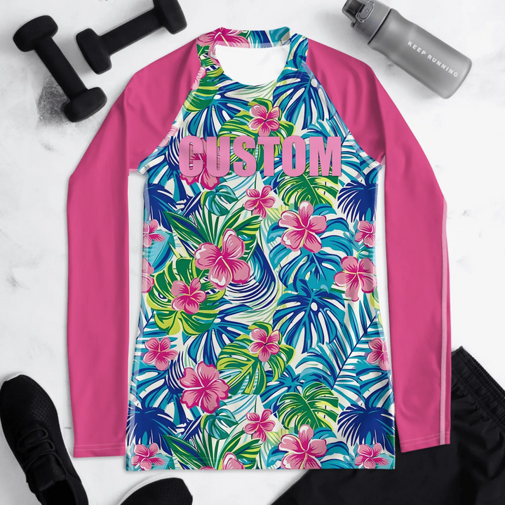 Custom Hawaii Watercolor Rash Guard - ART-RGD323
