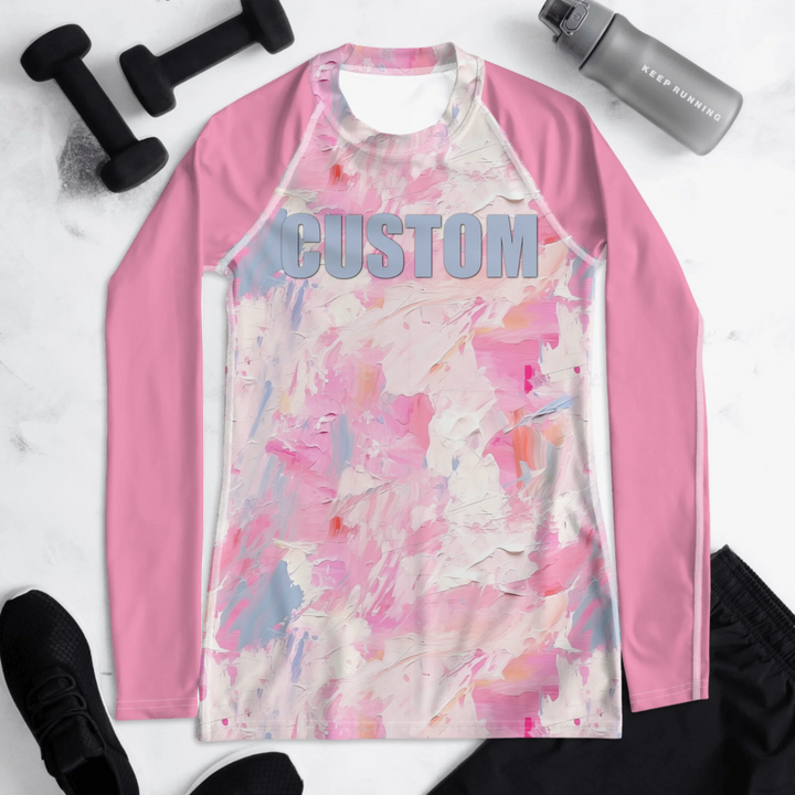 Custom Minimalist Abstract Rash Guard - Monochrome