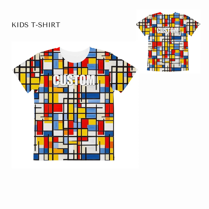 custom-modern-abstract-art-color-blocking-all-over-print-unisex-kids-crew-neck-t-shirt-front-and-back-artfulane
