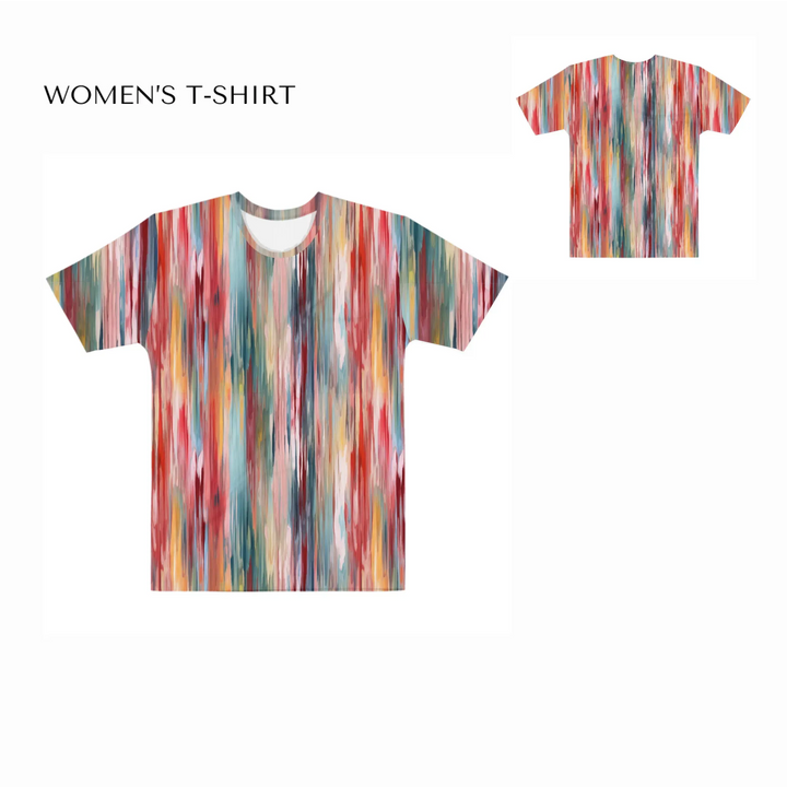 Custom-Modern-Abstract-T-Shirt-Textured-Abstract-all-over-print-womens-crew-neck-t-shirt-front-and-back-artfulane