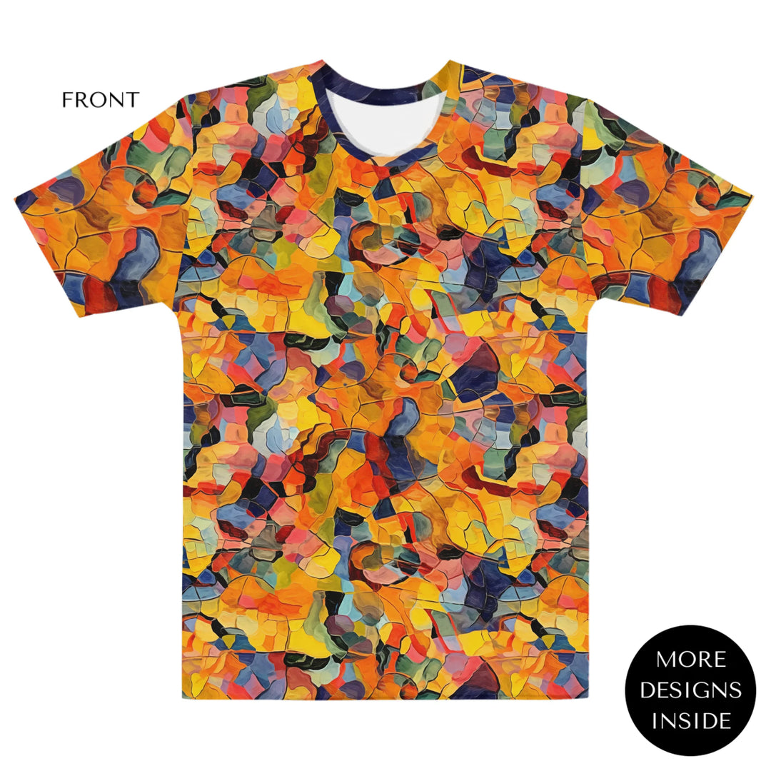 Custom-Expressionist-abstract-all-over-print-womens-crew-neck-t-shirt-artfulane