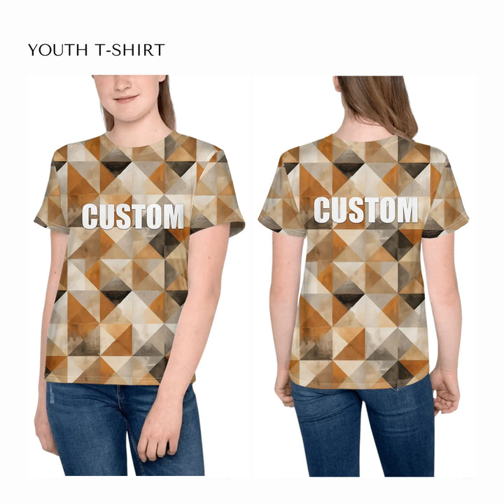 all-over-print-unisex-youth-crew-neck-t-shirt-on-girl-front-and-back-artfulane