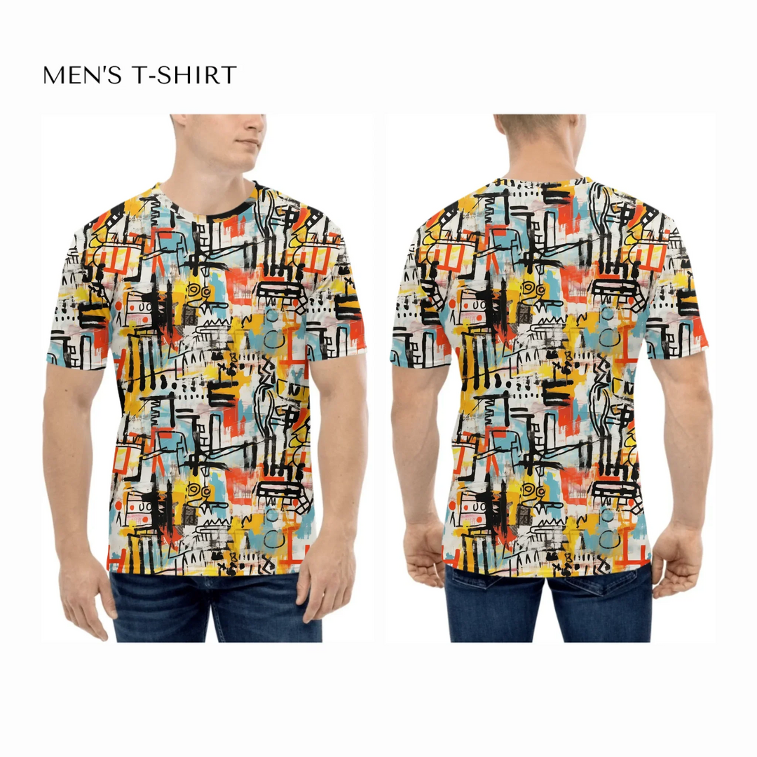 all-over-print-mens-crew-neck-t-shirt-on-model-front-and-back-artfulane