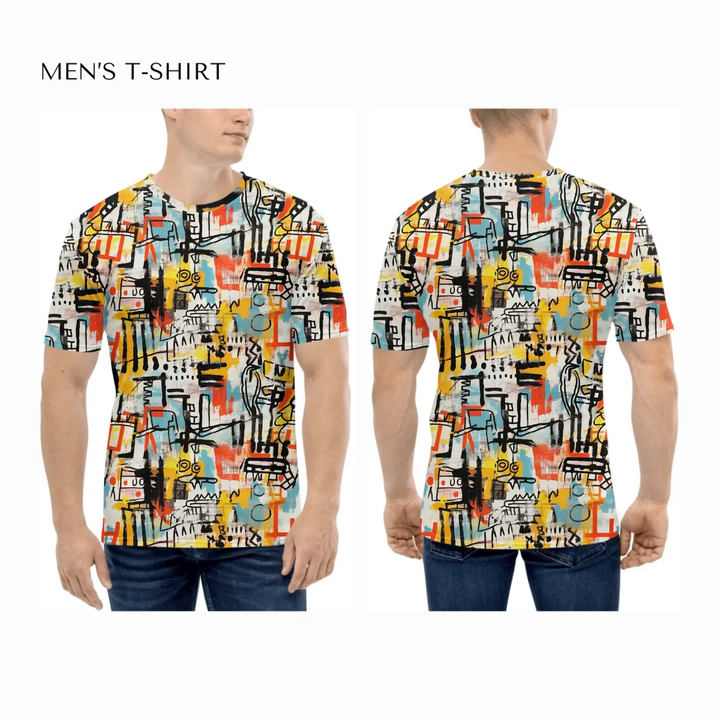 all-over-print-mens-crew-neck-t-shirt-on-model-front-and-back-artfulane