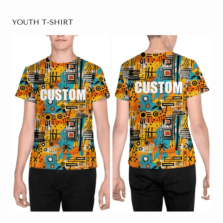 all-over-print-unisex-youth-crew-neck-t-shirt-on-boy-front-and-back-artfulane