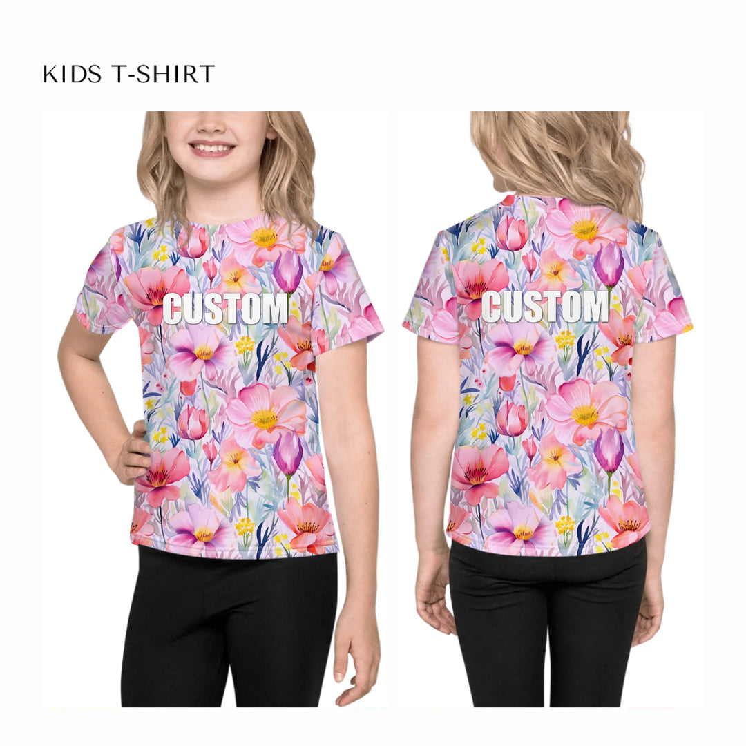 all-over-print-unisex-kids-crew-neck-t-shirt-on-model-front-and-back-artfulane