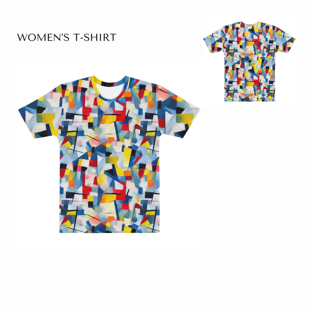 Custom-Modern-Geometric-Abstract-all-over-print-womens-crew-neck-t-shirt-front-and-back-artfulane