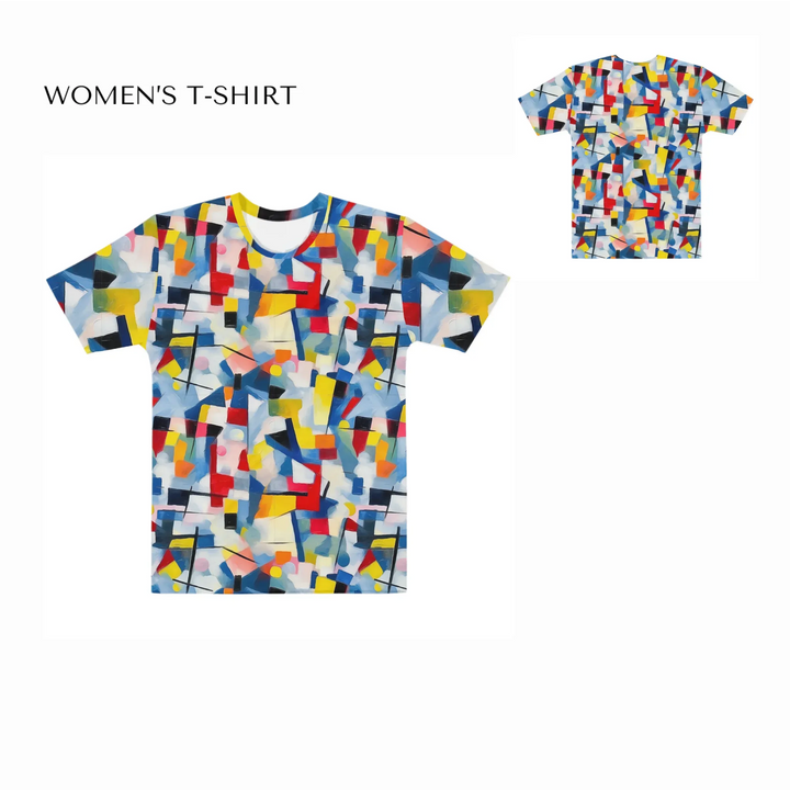 Custom-Modern-Geometric-Abstract-all-over-print-womens-crew-neck-t-shirt-front-and-back-artfulane