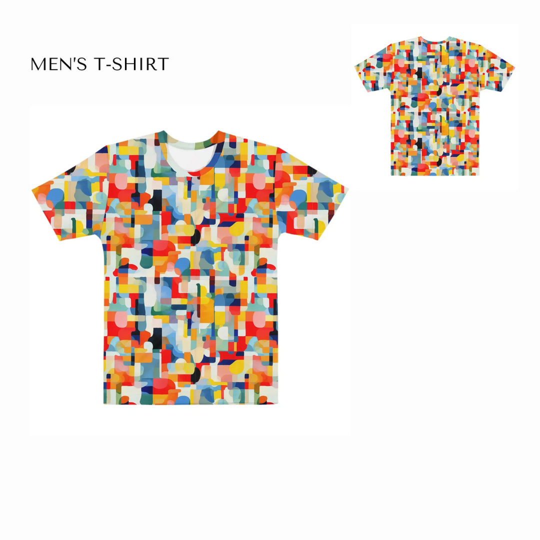 Custom-Modern-Geometric-Abstract-all-over-print-mens-crew-neck-t-shirt-front-and-back-artfulane