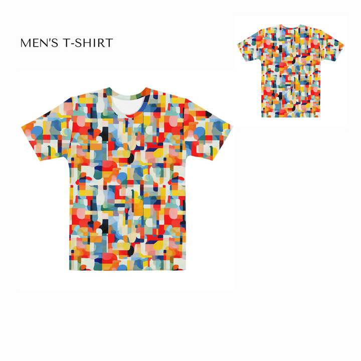 Custom-Modern-Geometric-Abstract-all-over-print-mens-crew-neck-t-shirt-front-and-back-artfulane