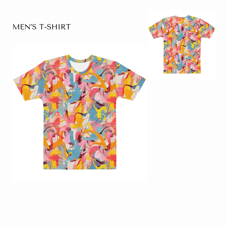 Custom-Modern-Abstract-T-Shirt-Textured-Abstract-all-over-print-mens-crew-neck-t-shirt-front-and-back-artfulane